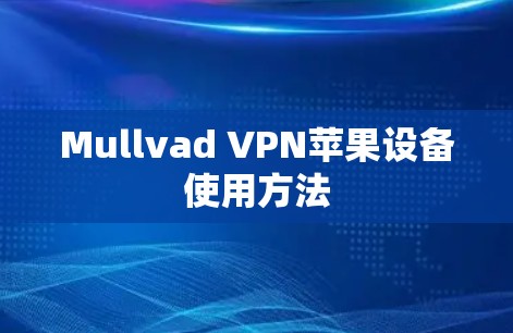 Mullvad VPN苹果设备使用方法 Mullvad VPN苹果设备使用方法