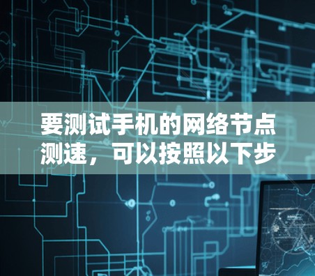 要测试手机的网络节点测速,可以按照以下步骤进行 要测试手机的网络节点测速,可以按照以下步骤进行