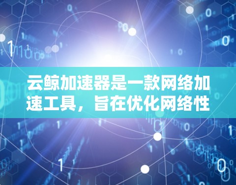 云鲸加速器是一款网络加速工具,旨在优化网络性能,提高数据传输速度和稳定性。以下是关于如何设置和使用云鲸加速器的PC客户端的步骤 云鲸加速器是一款网络加速工具,旨在优化网络性能,提高数据传输速度和稳定性。以下是关于如何设置和使用云鲸加速器的PC客户端的步骤